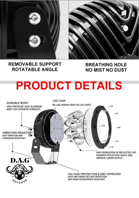 D.A.G | 7" 90W LED Spotlight Set