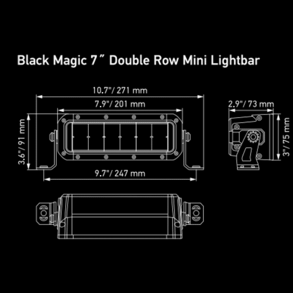 Hella Black Magic Tough LED Mini Lightbar 7˝