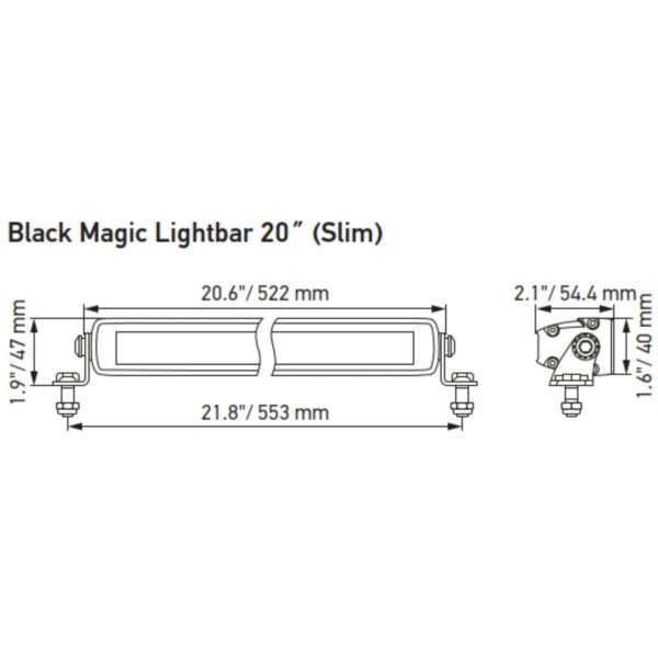 Hella Black Magic LED Slim Light Bar 20’’